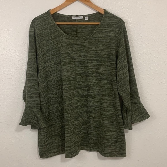 Notations Plus Size Dark Green Boho Top Size 2X - Picture 1 of 6